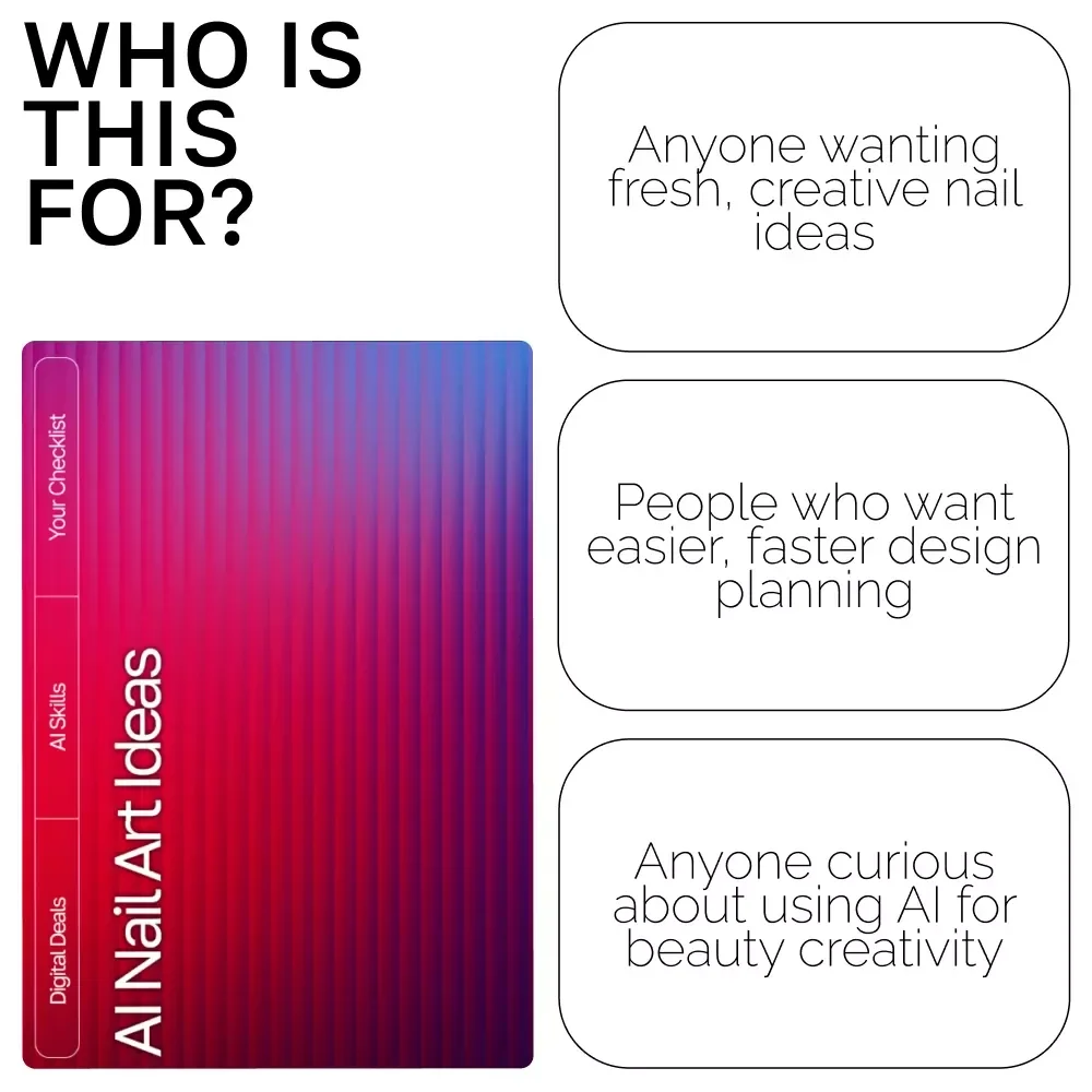 AI Nail Art Ideas – Digital Download Guide for Custom AI Nail Designs, Prompt Crafting, Color Palettes, Nail Artist Inspiration, MidJourney | DALL·E | CanvaAI