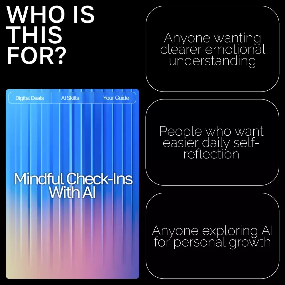 Mindful Check-Ins with AI | Mood Tracking Guide, Emotional Wellness eBook, Daily Reflection Prompts, AI-Assisted Self-Care Toolkit for Personal Growth