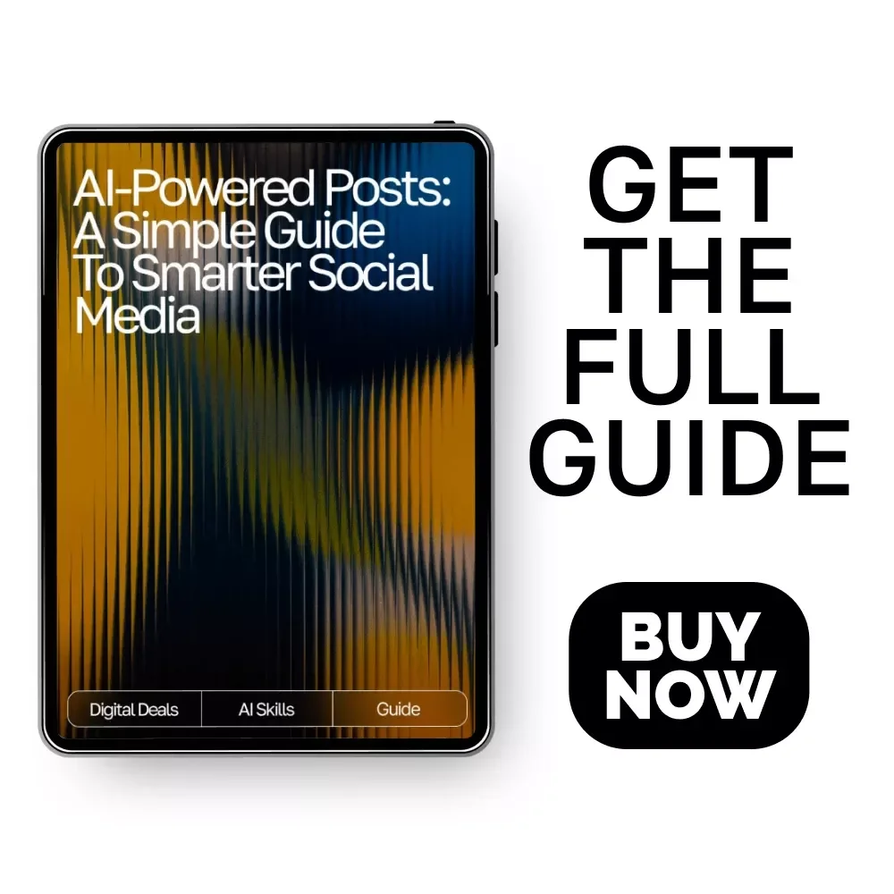 AI-Powered Posts: A Simple Guide to Smarter Social Media | Digital Download Guide for Creators, Business Owners & Marketers | how to use ai for social media posts SEO Workbook