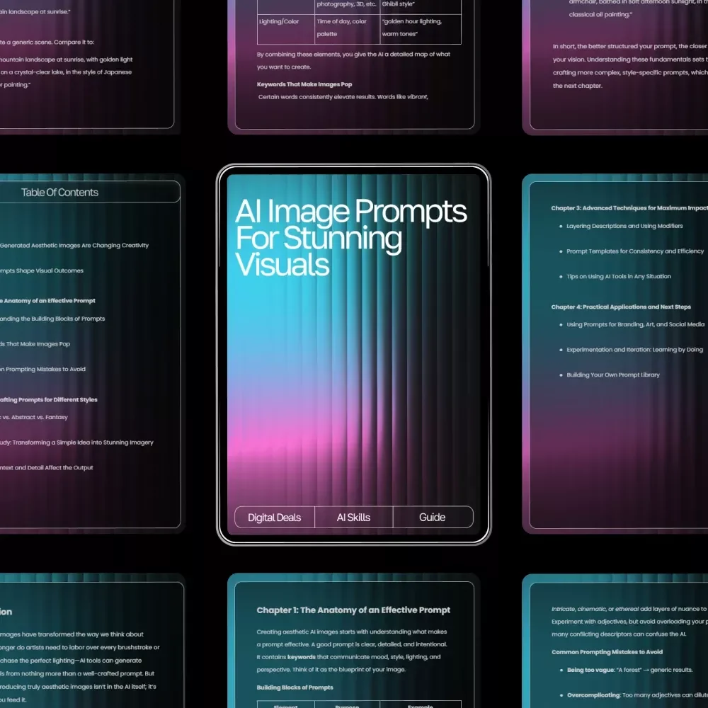 AI Image Prompts for Stunning Visuals | Aesthetic Prompt Writing Guide for Creators, Designers & Digital Artists | ai prompts for aesthetic images