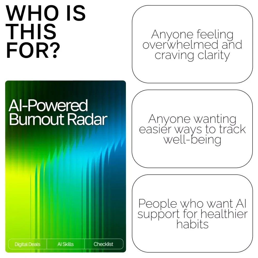 AI-Powered Burnout Radar | Digital Checklist for Recognizing Burnout Signs with AI | Wellness Tracker | Mental Health Self-Care Tool | ai help recognizing burnout signs