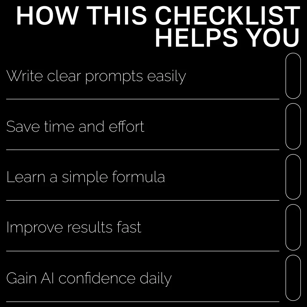The Beginner’s AI Prompt Strategy Checklist – Digital Download | Learn ai prompt strategy for beginners | Printable Guide for Clear, Effective, and Smart AI Prompts