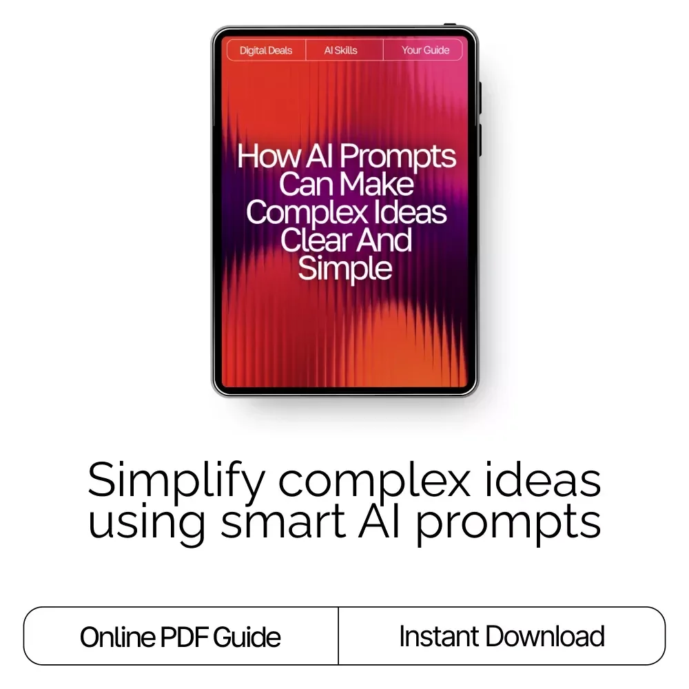 How AI Prompts Can Make Complex Ideas Clear and Simple – Digital Download Guide | Learn ai prompts for better explanations | Educational Resource for Writers, Teachers, and Learners