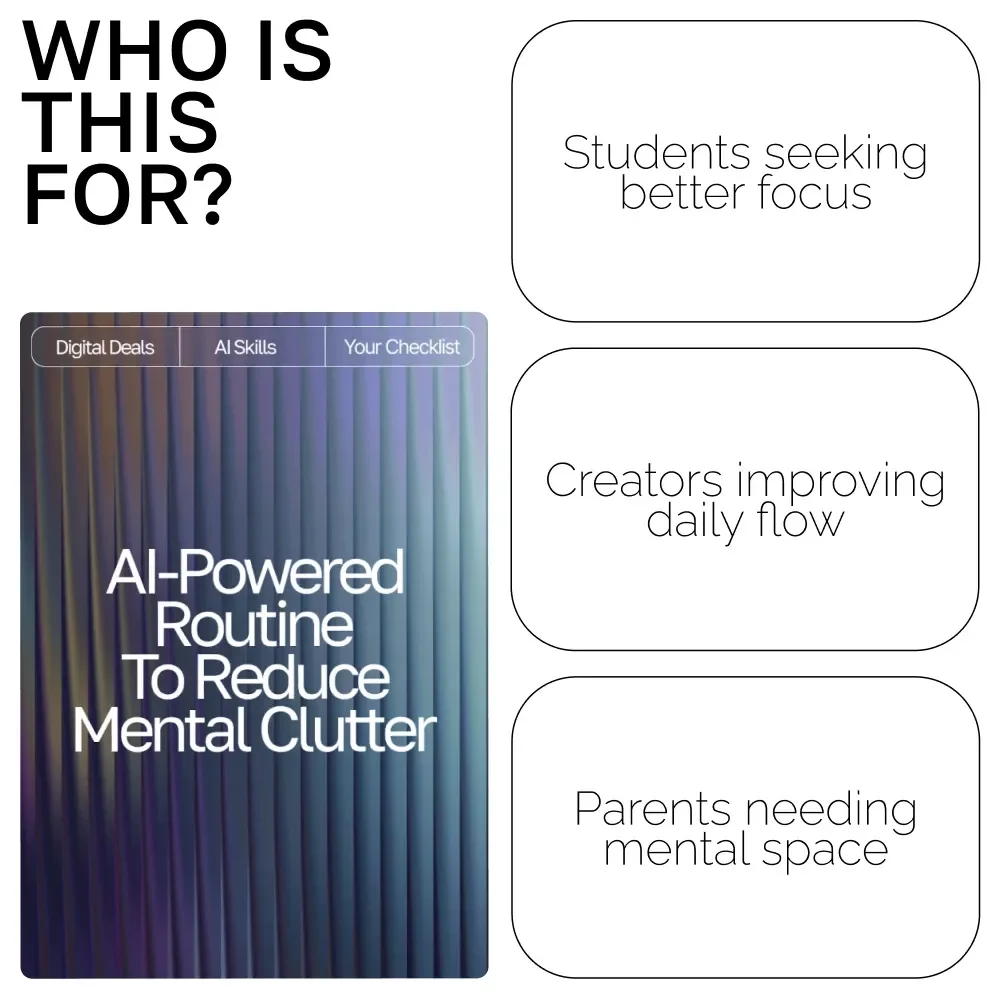 AI-Powered Routine to Reduce Mental Clutter | AI Routine to Reduce Mental Clutter | Digital Checklist for Focus, Balance, and Clarity