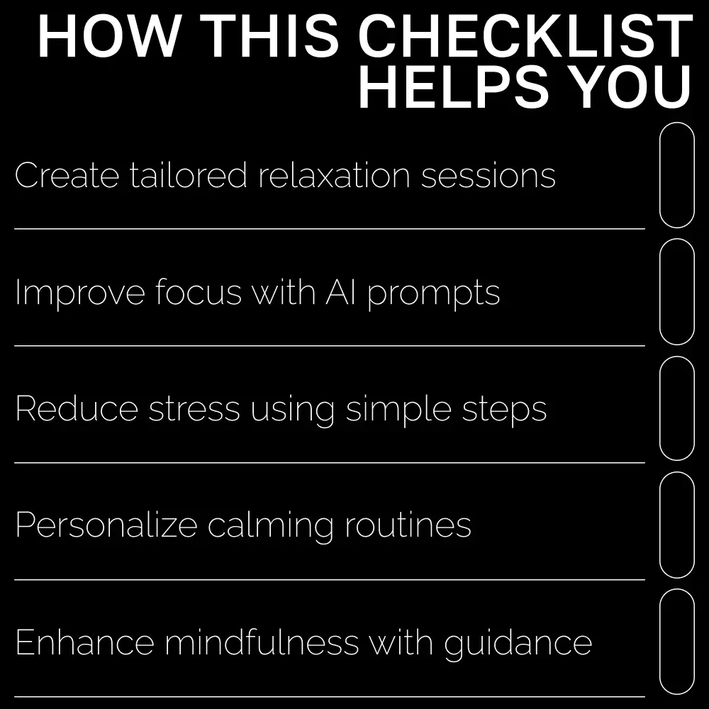 Your AI-Powered Relaxation Prompt Checklist | Digital Download Guide for Calm, Focus, Energy & Sleep | AI Wellness Prompts & Meditation Checklist