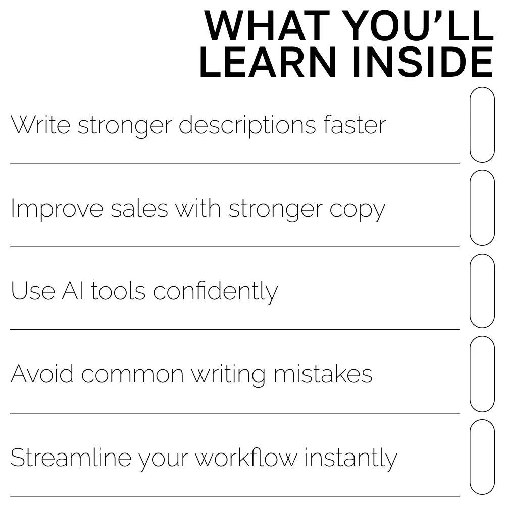 Rewriting Product Descriptions with AI – SEO-Boosting eBook, Copywriting Guide for Etsy Sellers, Product Listing Makeover Workbook, Digital Download for Small Business Owners