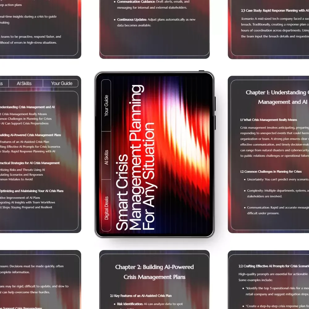 Smart Crisis Management Planning for Any Situation | AI-Enhanced Guide for Effective Preparedness | Digital Download | how to use ai for crisis management plans