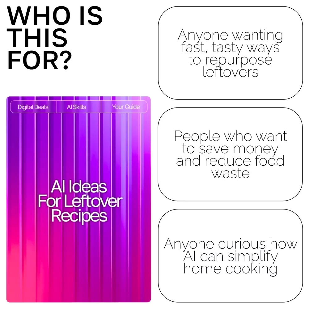 AI Ideas for Leftover Recipes | Digital Guide for Creative Cooking with ai recipe suggestions using leftovers | Kitchen Inspiration eBook for Home Cooks