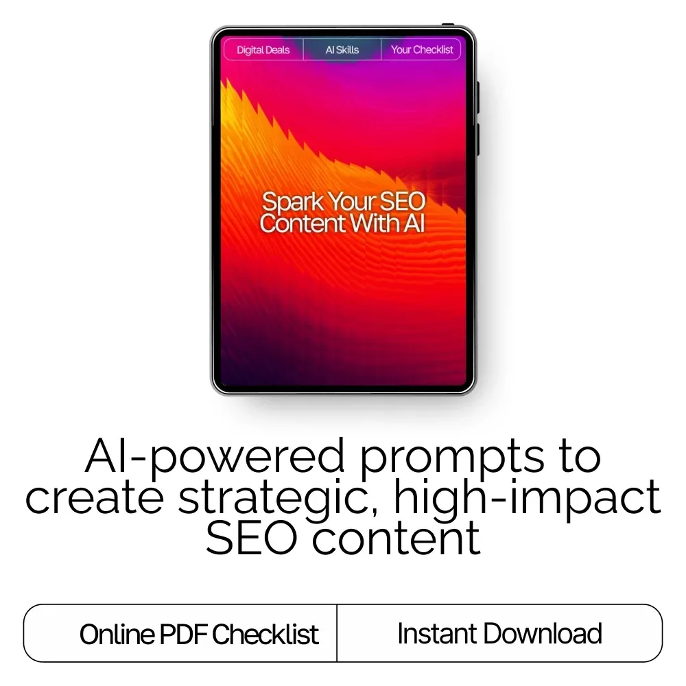 Spark Your SEO Content with AI | SEO Copywriting Guide | Digital Download for Bloggers, Marketers & Creators | Content Strategy Checklist & Prompt Library