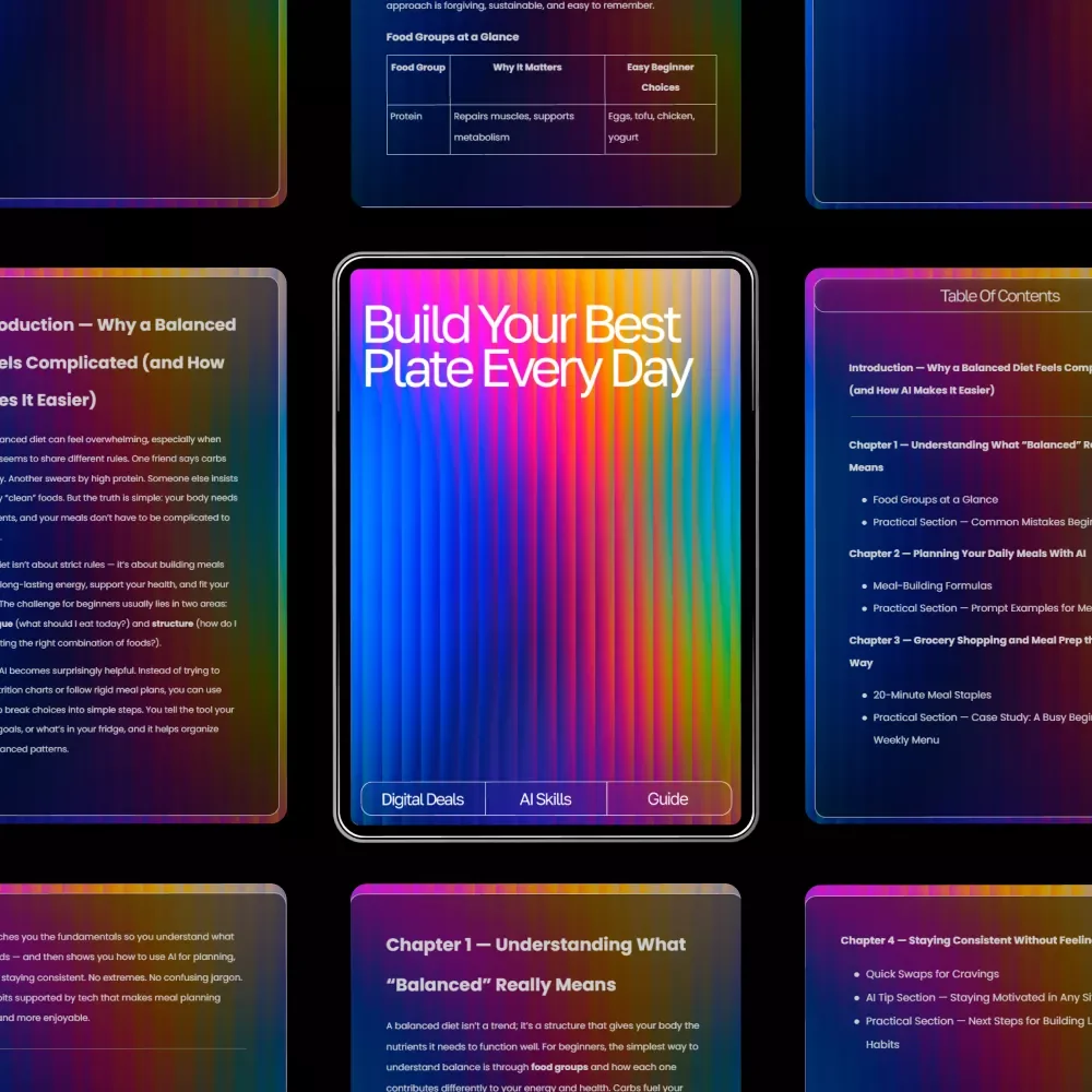 Build Your Best Plate Every Day — Balanced Diet Planner for Beginners with AI | Healthy Eating Guide, Digital Download, Meal Planning eBook