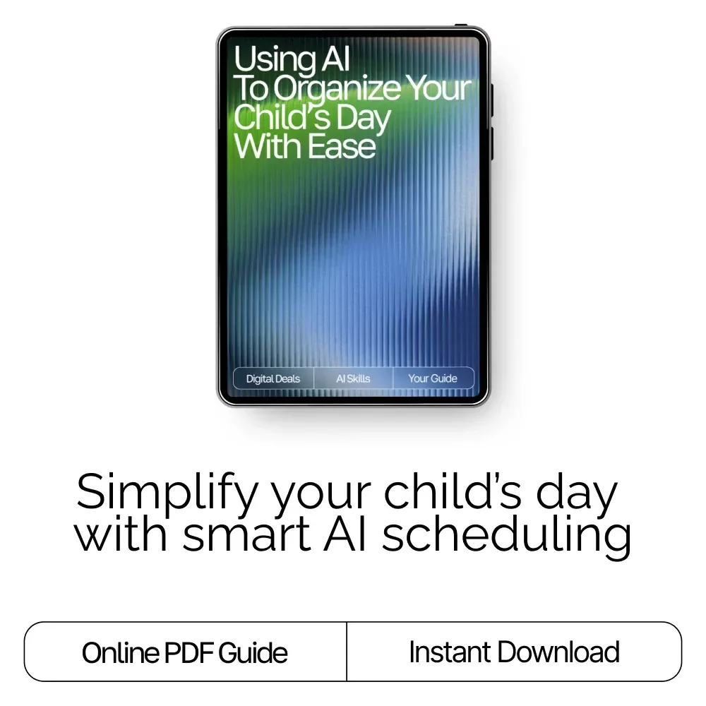 Using AI to Organize Your Child’s Day with Ease – Practical Parenting Guide | Smart Routine Planner | Digital Download for Busy Families | Learn How to Use an AI Tool for Kids’ Schedule Planning
