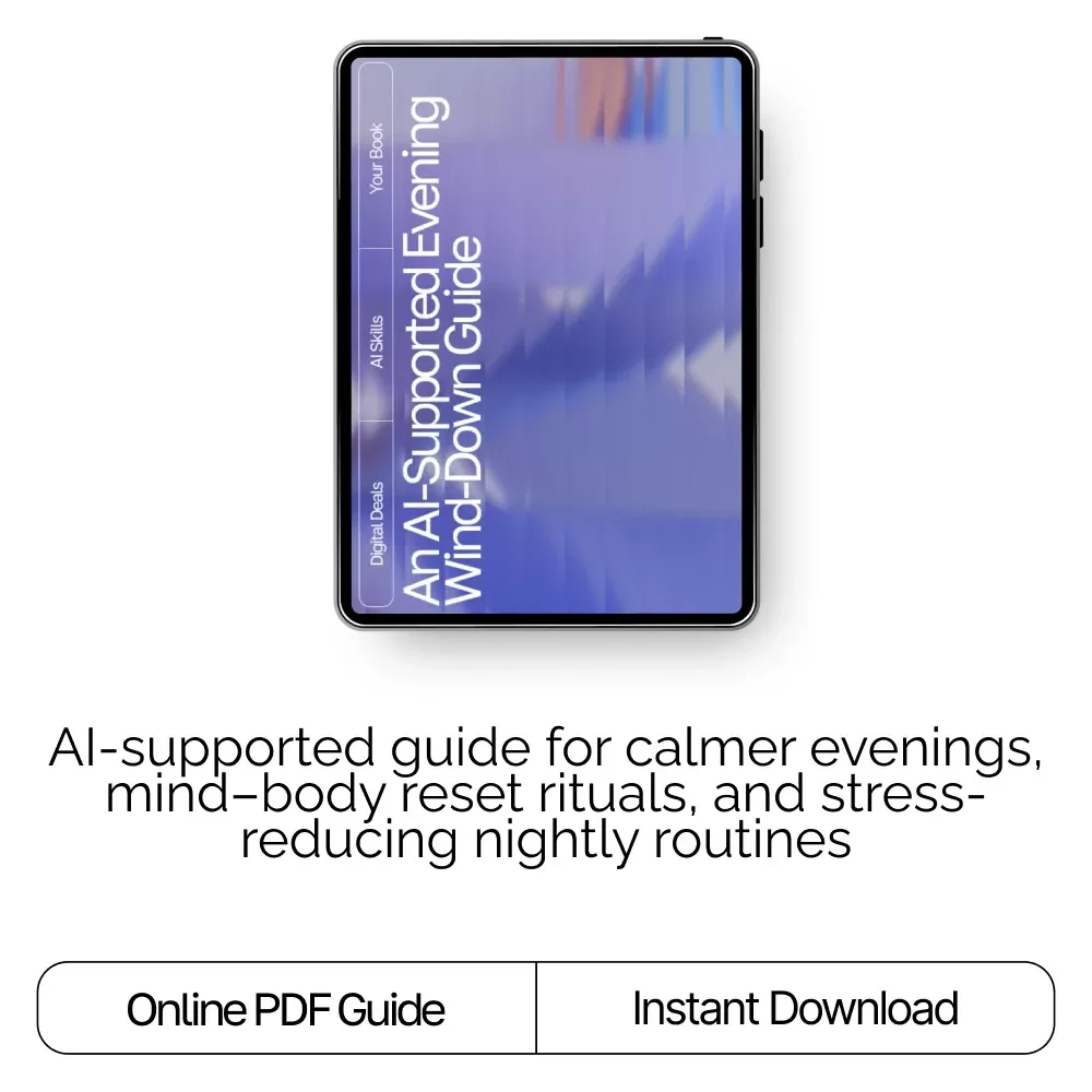 An AI-Supported Evening Wind-Down Guide – Relaxation Rituals eBook for Calm Nights, ai evening wind-down exercises, Digital Mind–Body Reset, Self-Care Routine Builder