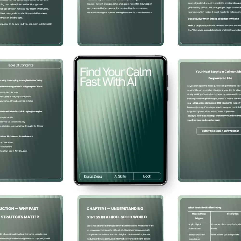 Find Your Calm Fast with AI — Stress Relief eBook for Instant Balance, ai quick coping strategies for stress, Digital Guide for Fast Emotional Reset