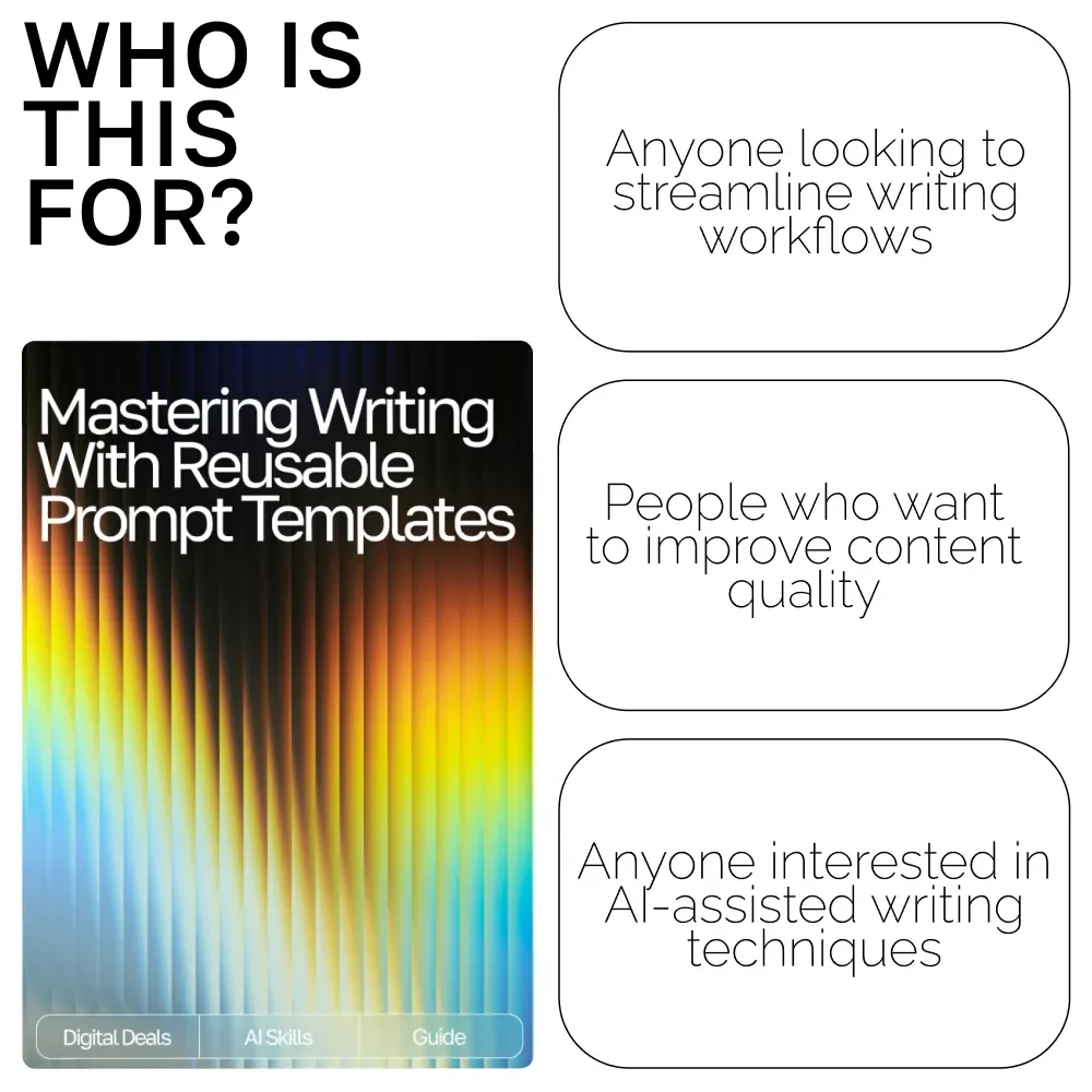 Mastering Writing with Reusable Prompt Templates – AI Writing Guide, Prompt Templates for Writers, eBook for Creativity & Productivity