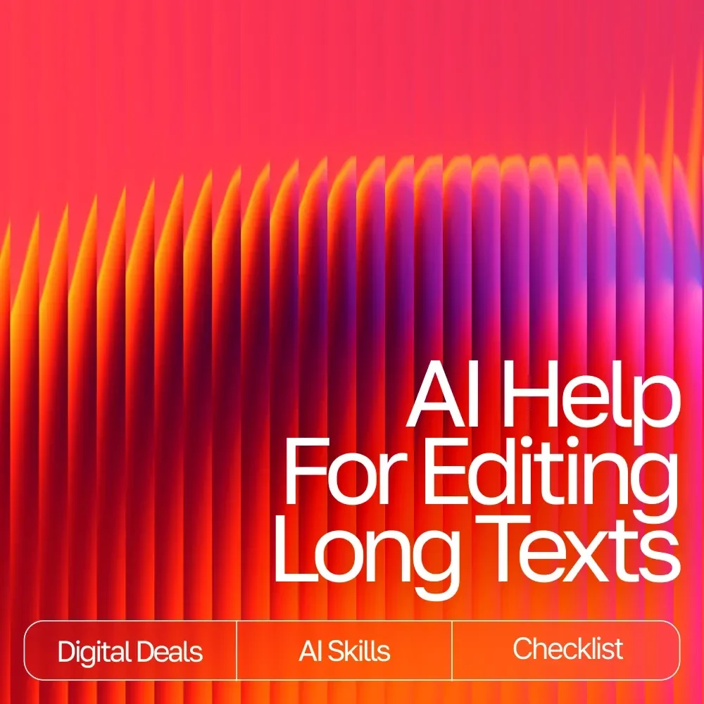 AI Help for Editing Long Texts | Editable Checklist for Writers, Bloggers & Students | Digital Download Writing Aid