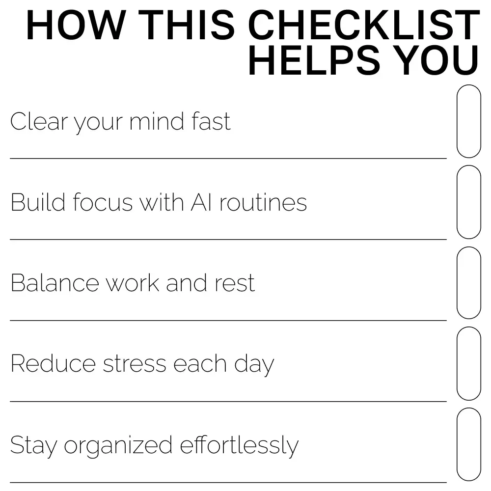 AI-Powered Routine to Reduce Mental Clutter | AI Routine to Reduce Mental Clutter | Digital Checklist for Focus, Balance, and Clarity