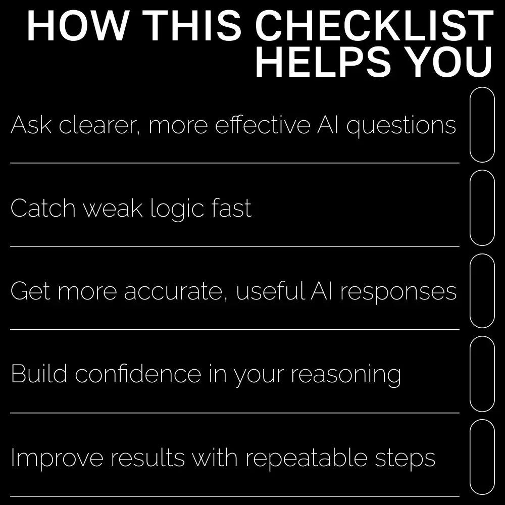 Your Step-by-Step AI Critical Thinking Checklist – Digital Download | Boost Reasoning Skills, AI-Ready Thinking Guide | how to build critical thinking with ai tools