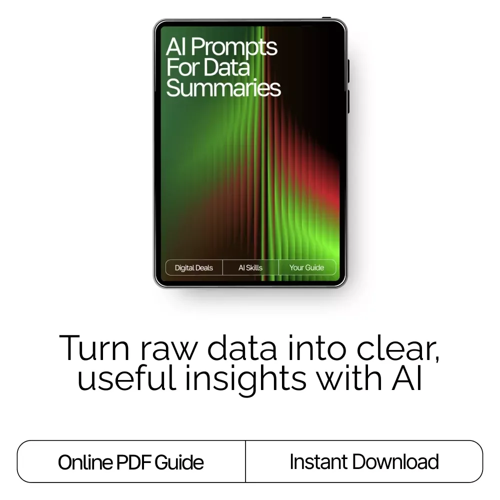 AI Prompts for Data Summaries – Digital Download Guide | Learn ai prompts for data summaries | Turn Complex Data Into Clear, Insightful Reports Easily