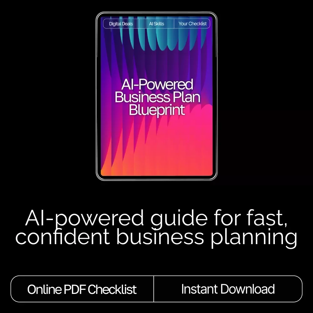 AI-Powered Business Plan Blueprint | Digital Download Guide, eBook & Checklist for Entrepreneurs, Startups & Small Business Planning