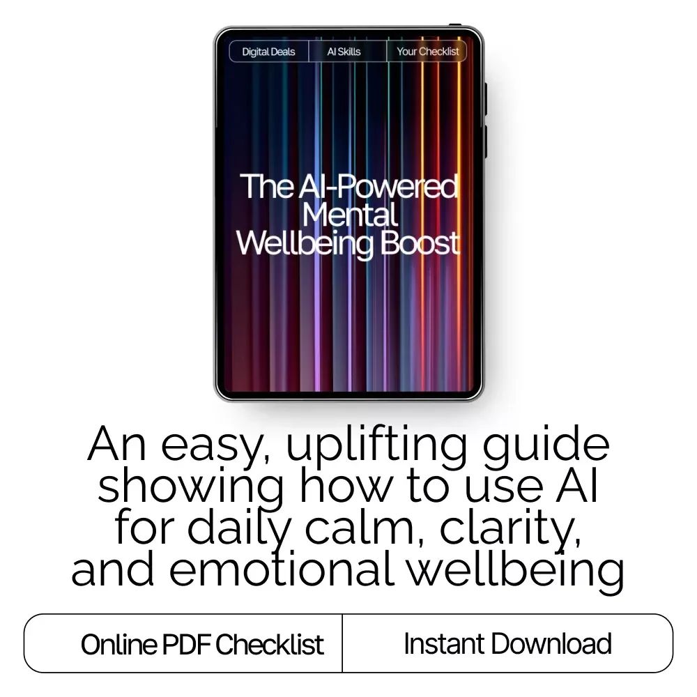 The AI-Powered Mental Wellbeing Boost Checklist | Digital Download for Self-Care, Mood Clarity & Daily Wellness Support | ways to boost mental wellbeing with ai