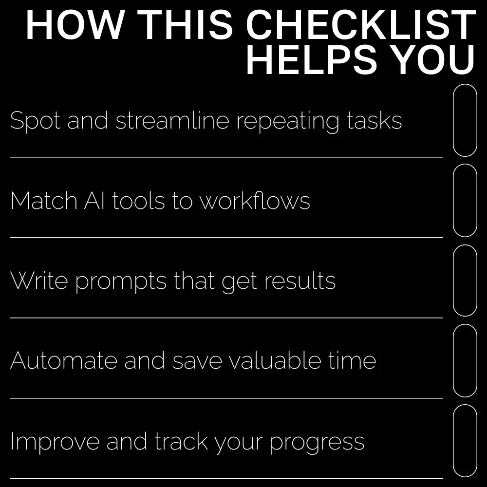 AI Solutions for Routine Tasks | Printable Checklist for Automating Daily Workflows, Productivity Boosts & Smart Time-Saving Systems with AI Workflows for Routine Work