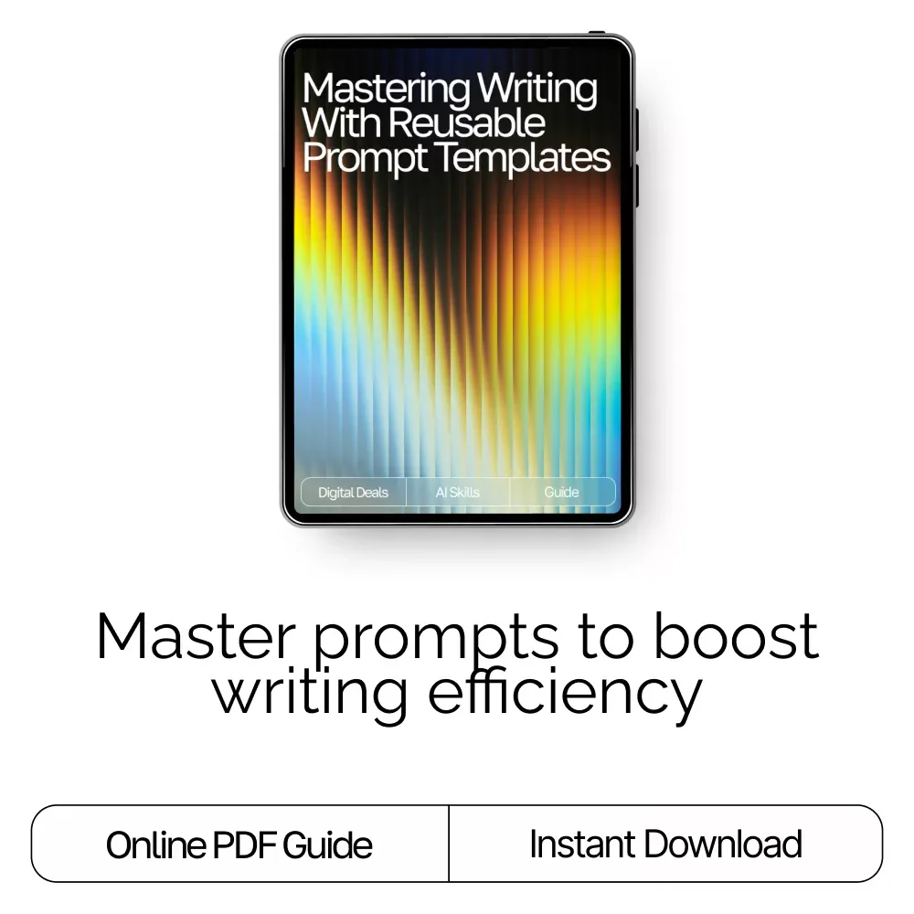 Mastering Writing with Reusable Prompt Templates – AI Writing Guide, Prompt Templates for Writers, eBook for Creativity & Productivity