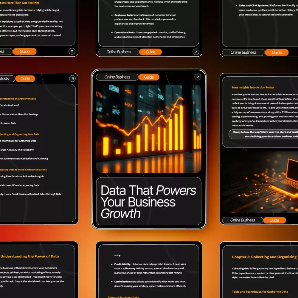Data That Powers Your Business Growth | Ultimate Guide for Entrepreneurs & Small Businesses | How to Use Data to Make Business Decisions | Digital Download