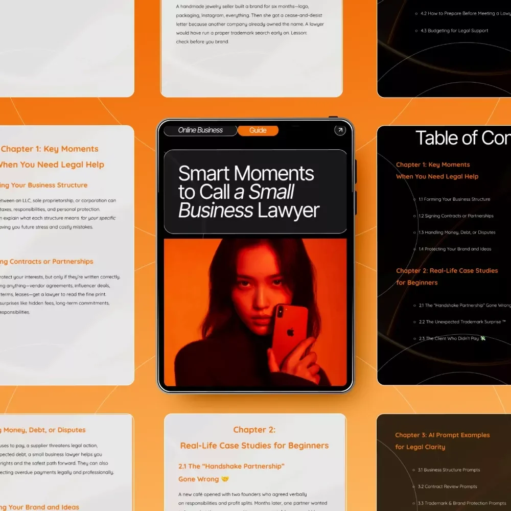 Smart Moments to Call a Small Business Lawyer – Legal Guide for Entrepreneurs, Startup Owners & New Business Founders | Small Business Legal Checklist, Contracts, Trademark & Dispute Help | Digital Download