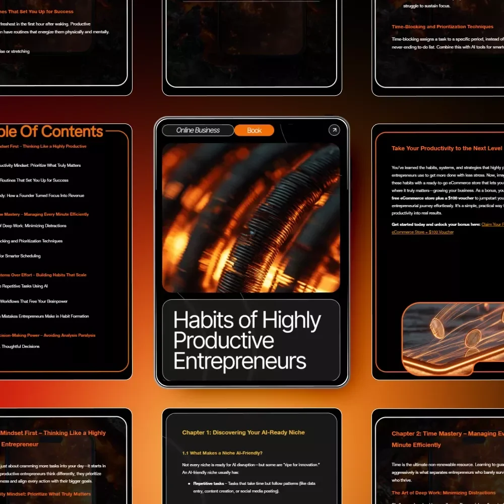 Habits of Highly Productive Entrepreneurs | Productivity eBook for Business Owners | Best Habits of Highly Productive Entrepreneurs Digital Guide