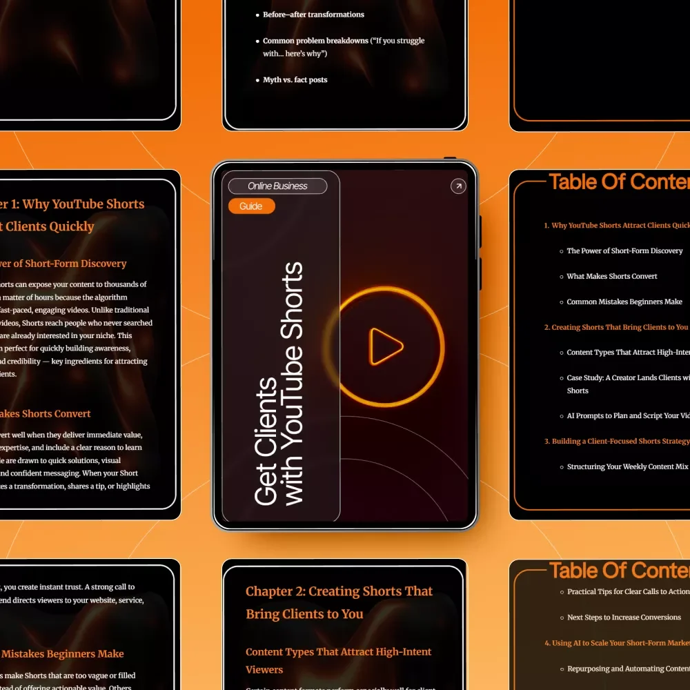 Get Clients with YouTube Shorts – Digital Marketing Guide for Coaches, Creators & Service Providers | YouTube Shorts Client Acquisition eBook & AI Content Strategy Checklist
