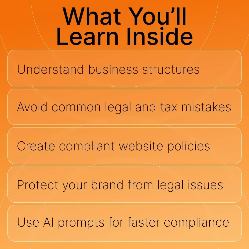 Simple Legal Steps for Your Online Business | Digital Download Guide, eBook, Small Business Legal Checklist, Online Business Startup Legal Essentials