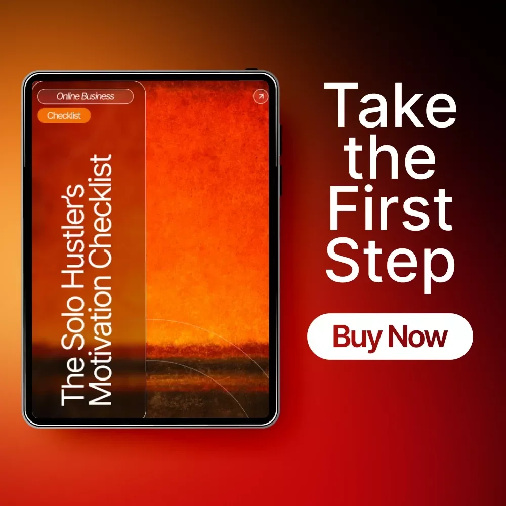 The Solo Hustler’s Motivation Checklist | Digital Download for Entrepreneurs | Stay Focused & Inspired | how to stay motivated when working alone Guide