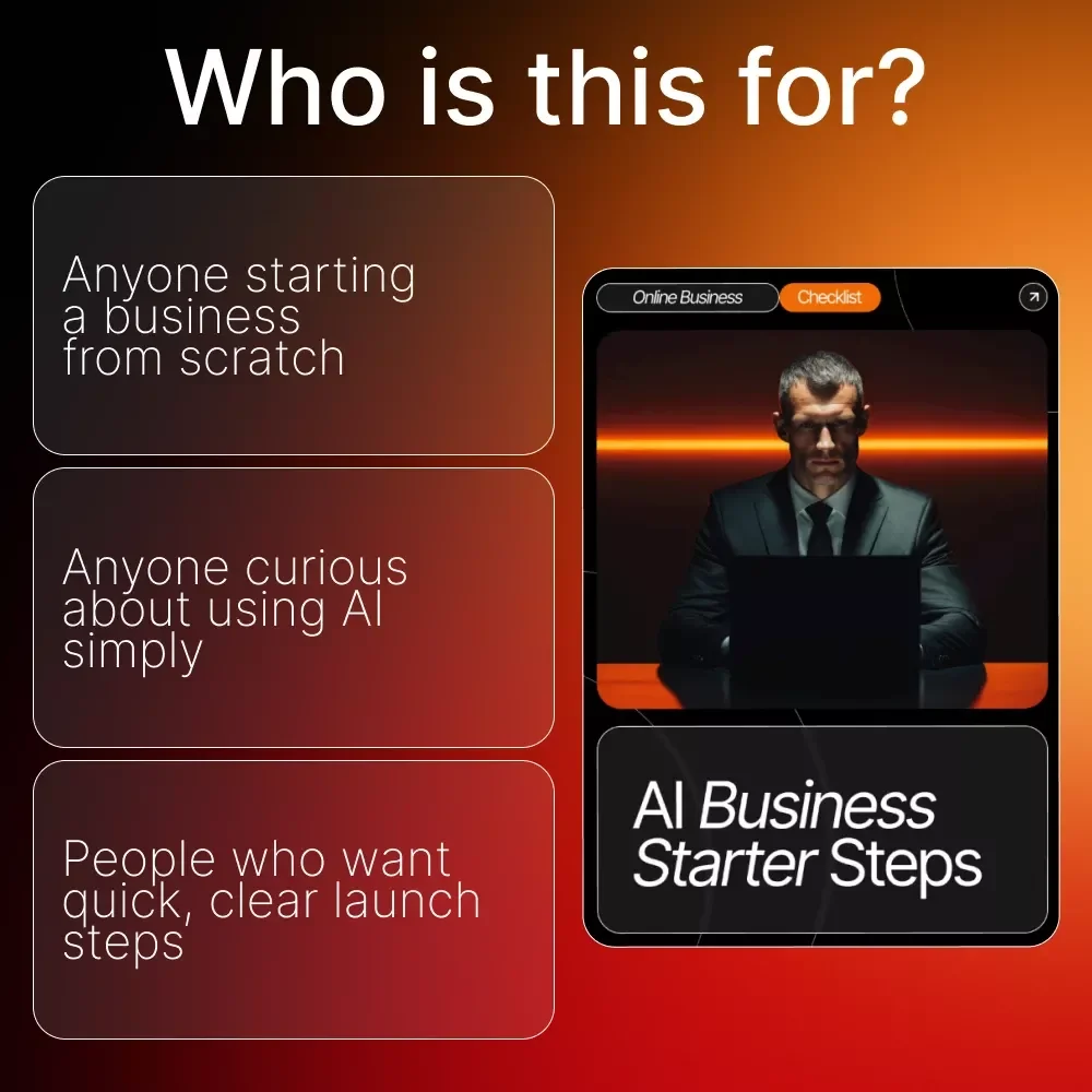 AI Business Starter Steps Checklist | Digital Download for Entrepreneurs | Free AI Tools for Business Guide