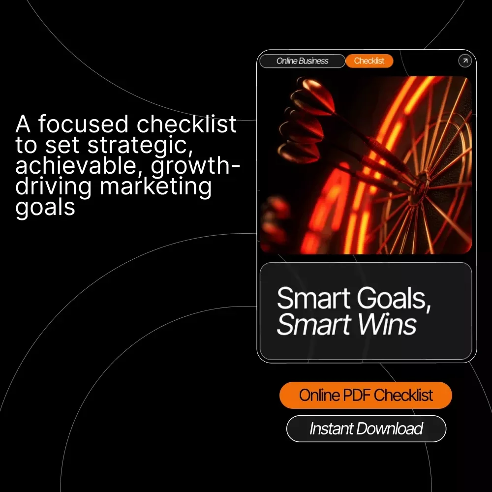 Smart Goals, Smart Wins – Printable Marketing Goal-Setting Checklist for Entrepreneurs | how to set smart marketing goals | Digital Download