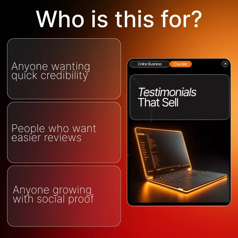 Testimonials That Sell – High-Impact Testimonial Guide, eBook & Checklist for Small Businesses, Coaches, Creators & Etsy Sellers | Digital Download