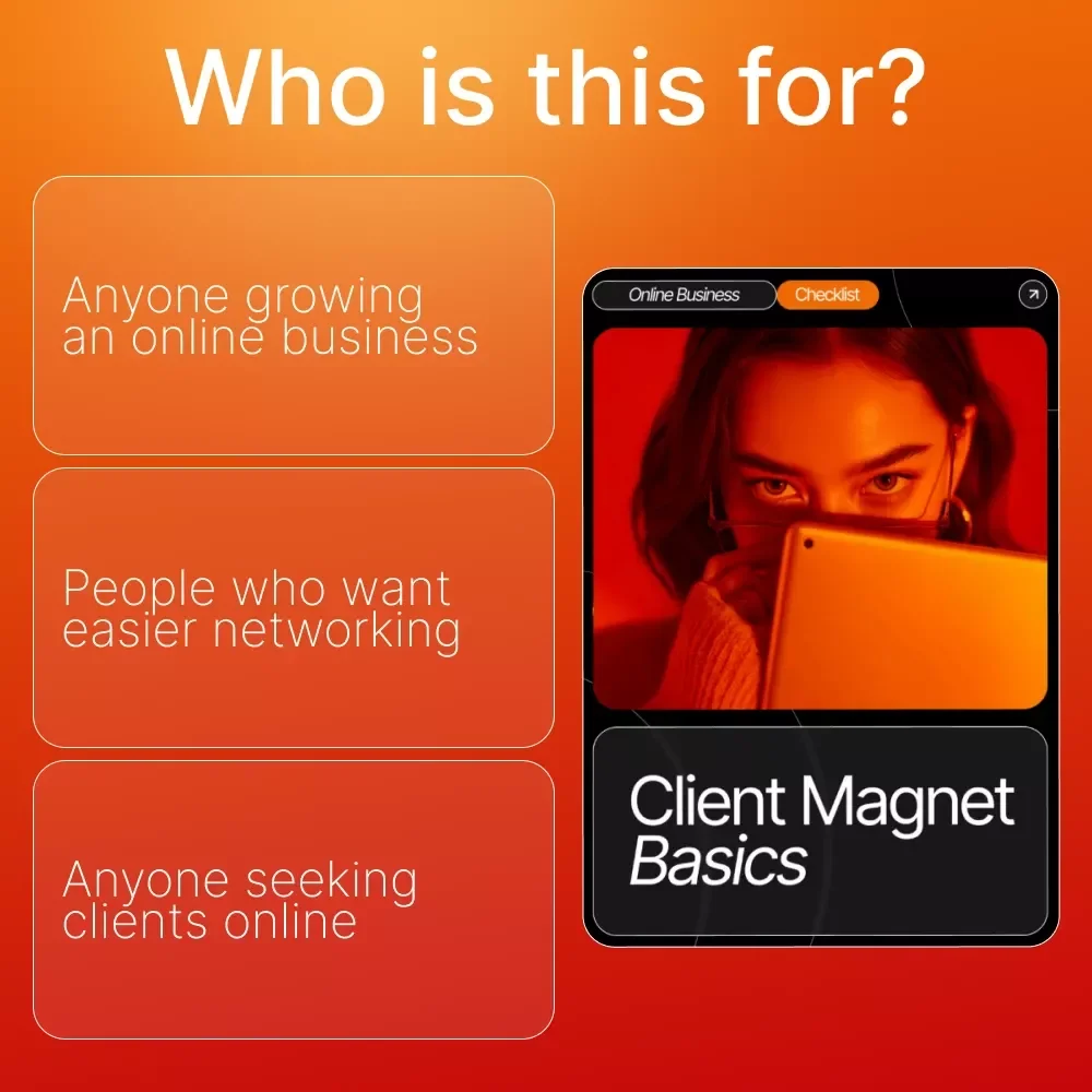 Client Magnet Basics – Networking Online Checklist for Beginners | How to Network Online to Get Clients | Digital Download for Freelancers & Creators