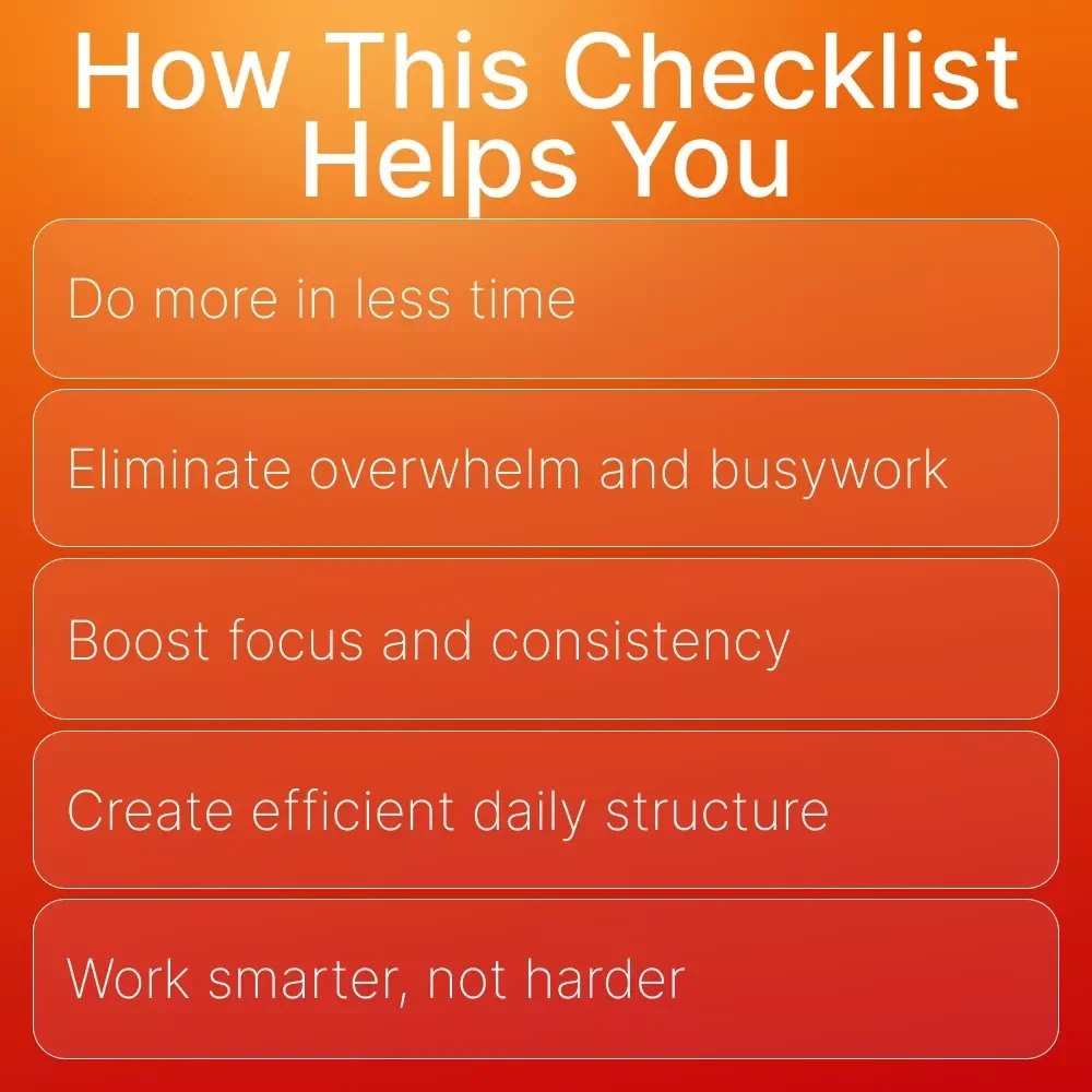The Smart Entrepreneur’s Time Management Checklist | Productivity Planner | Digital Download | Best Time Management Techniques for Entrepreneurs | Business Growth Tools