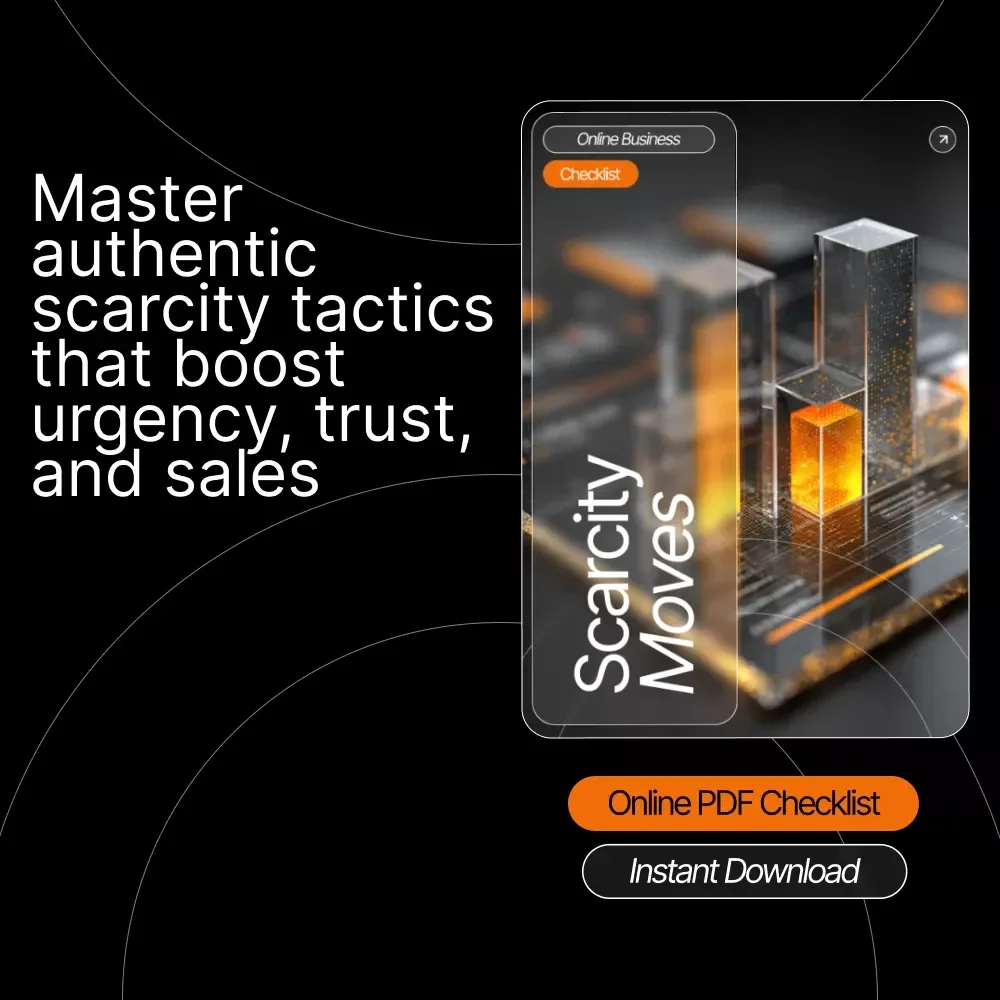 Scarcity Moves Checklist | how to use scarcity in marketing | Digital Download for Marketers, Creators & Small Businesses | Conversion-Boosting eBook & Guide
