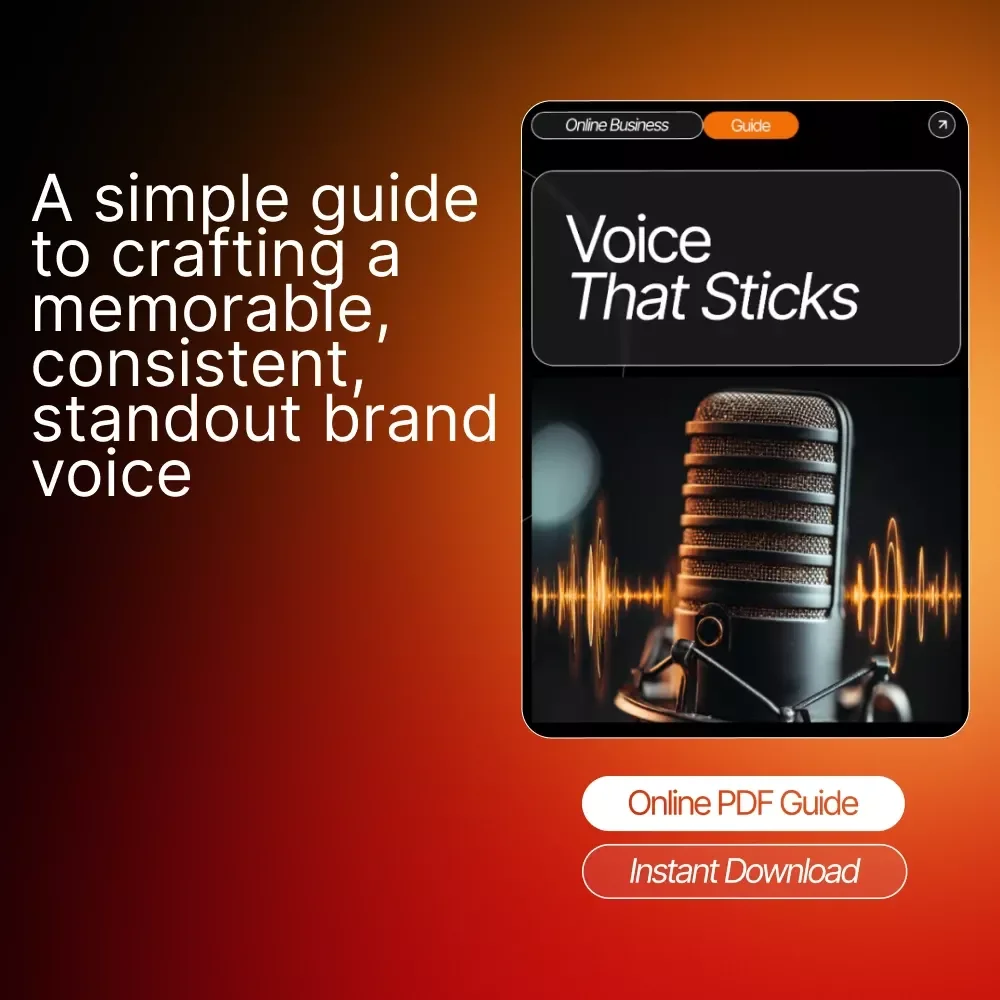 Voice That Sticks | Guide for How to Create a Memorable Brand Voice | Branding Workbook, Brand Identity Toolkit, Small Business Copywriting Guide