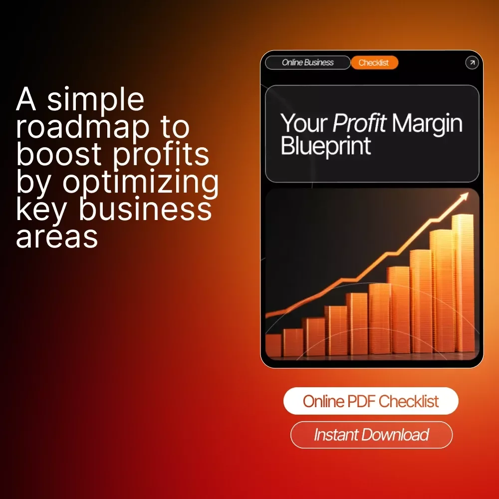 Your Profit Margin Blueprint | Printable Checklist to Boost Profitability & How to Improve Your Business Profit Margin Guide for Small Business Owners