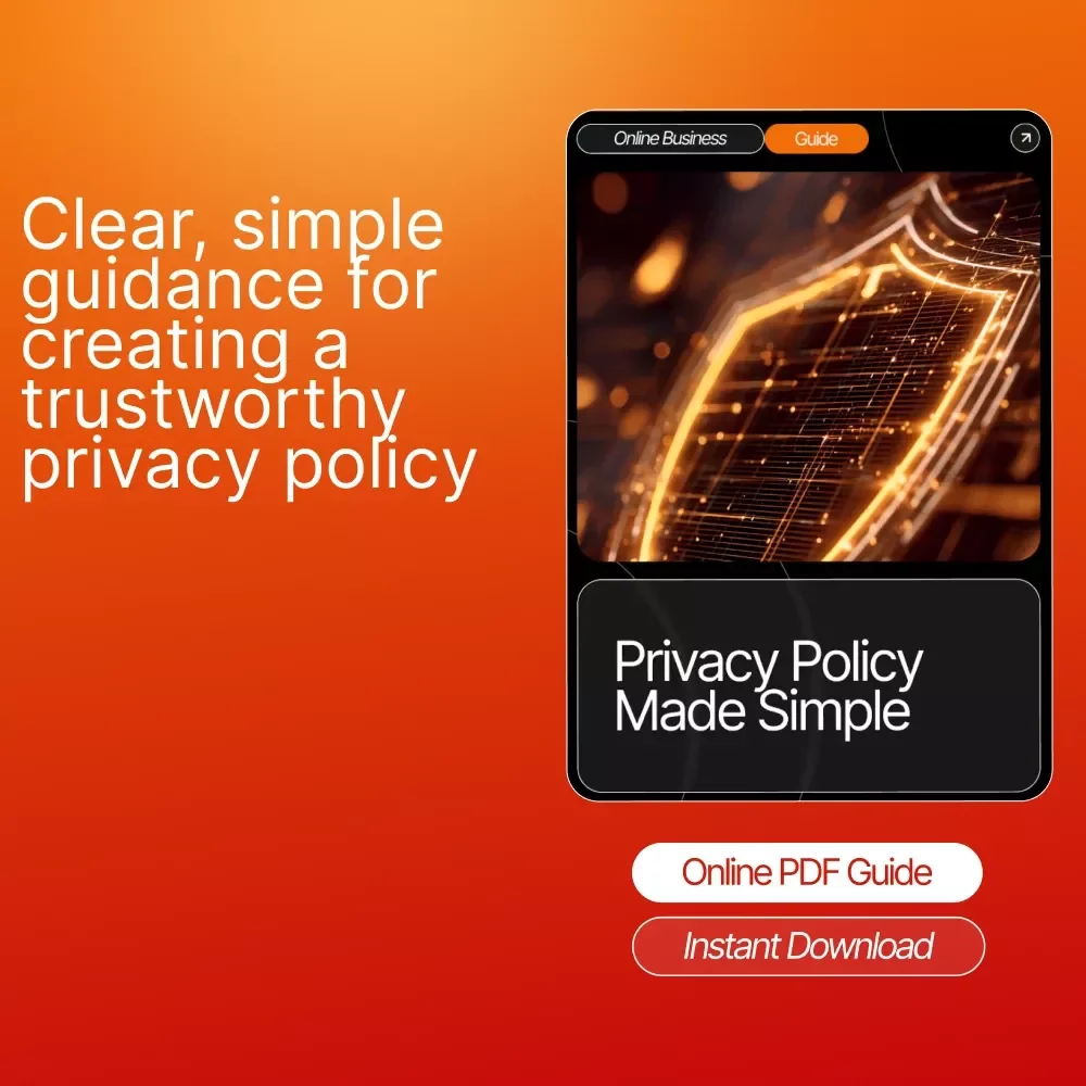Privacy Policy Made Simple – SEO-Friendly Website Legal Template, Small Business Compliance Guide, Ecommerce & Blogger Privacy Policy eBook (Digital Download)