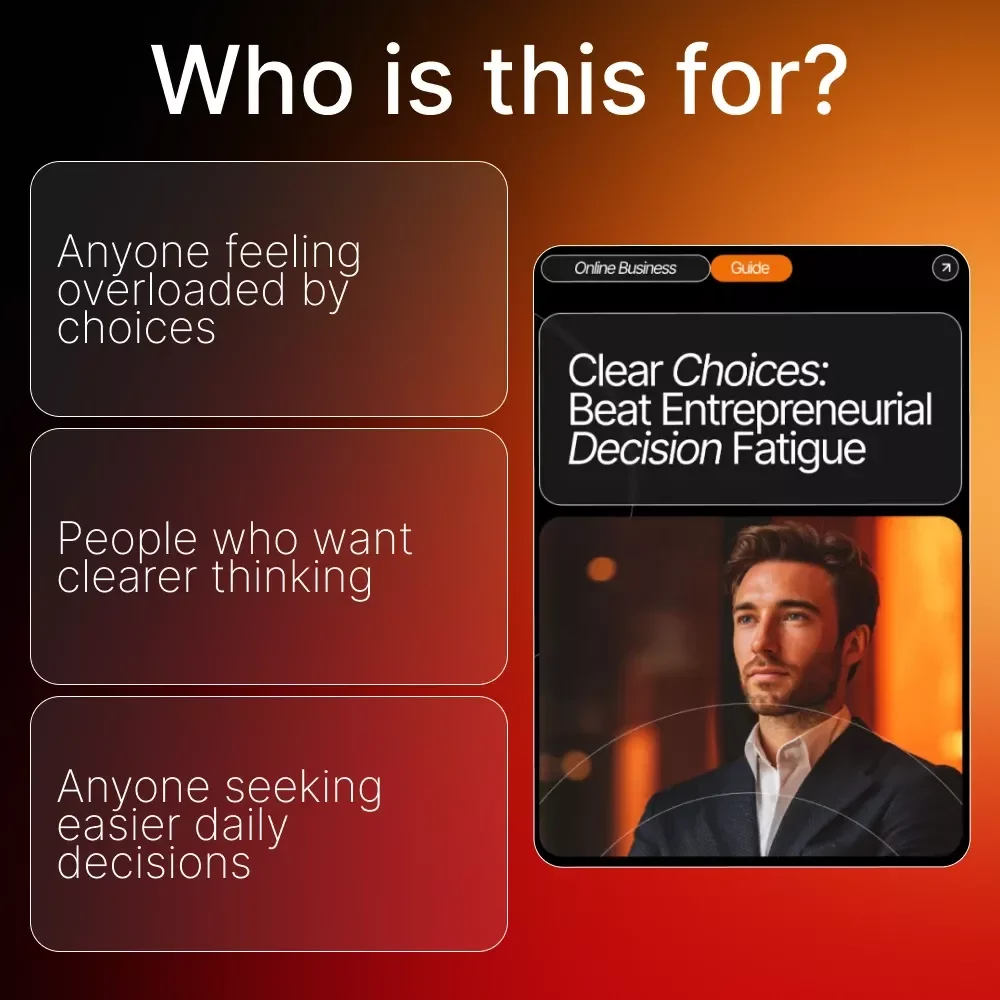 Clear Choices: Beat Entrepreneurial Decision Fatigue | Entrepreneur Guide for How to Overcome Decision Fatigue | Productivity eBook for Business Owners