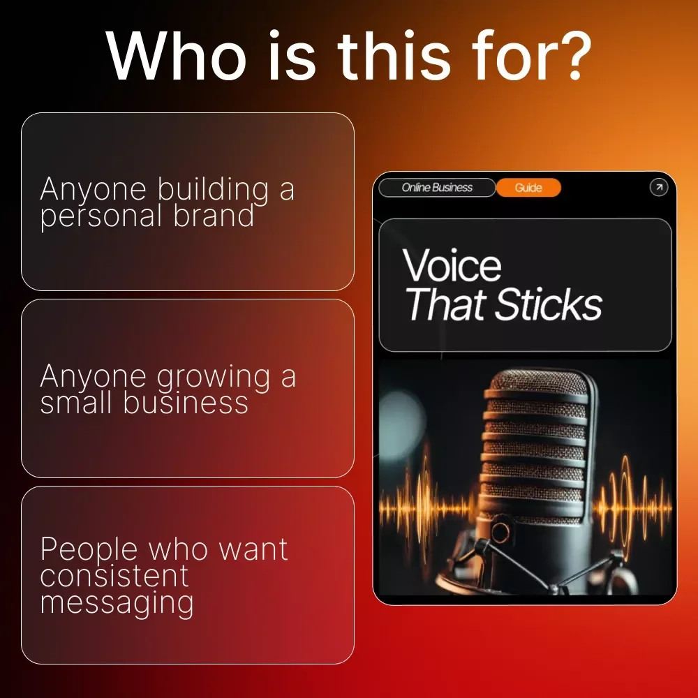 Voice That Sticks | Guide for How to Create a Memorable Brand Voice | Branding Workbook, Brand Identity Toolkit, Small Business Copywriting Guide