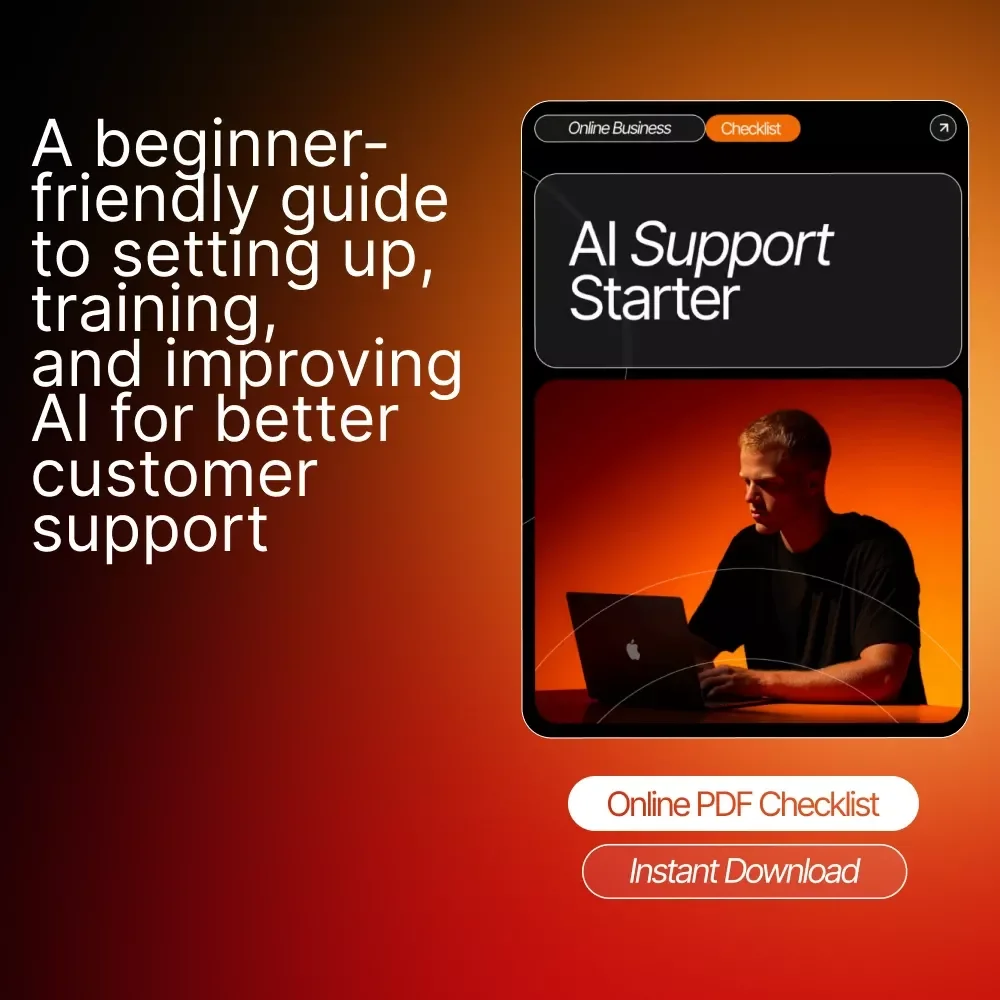 AI Support Starter | how to use ai for customer service | Editable Checklist for Small Businesses, Online Shops & Service Providers