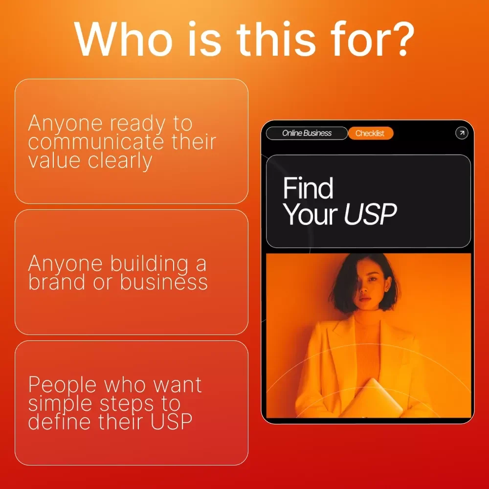 Find Your USP – Unique Selling Proposition Guide for Creators, Coaches, Small Business Owners | Digital Download eBook & Checklist