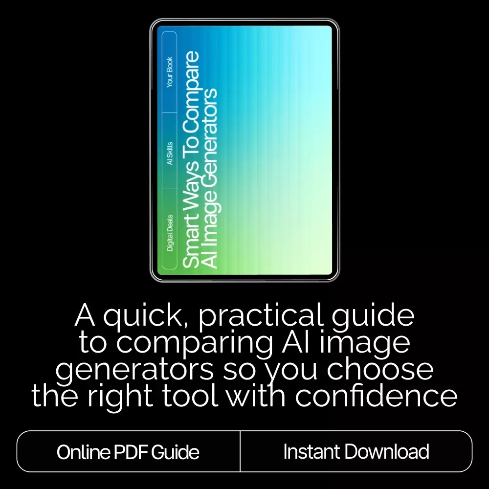 Smart Ways to Compare AI Image Generators Ebook | Digital Download Guide for Creators | Learn How to Compare AI Image Generators for Quality, Speed & Style