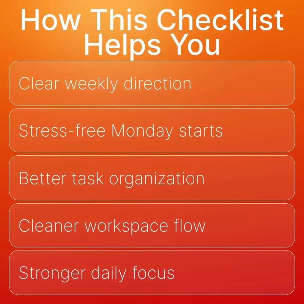 Sunday Prep: Your Weekly Game Plan Checklist | How to Plan Your Week on a Sunday | Digital Download Checklist for Productivity & Routine Building
