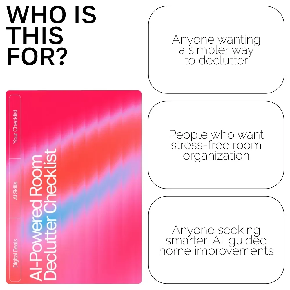 AI-Powered Room Declutter Checklist | Smart Home Organizing Guide with ai suggestions for decluttering rooms | Digital Download for Easy Minimalist Living