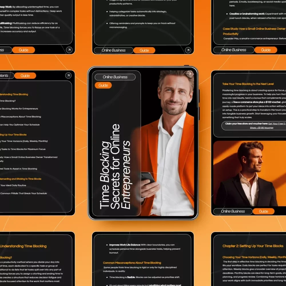 Time Blocking Secrets for Online Entrepreneurs | Ultimate Productivity Guide for Online Business Owners | How to Use Time Blocking for Your Business eBook & Digital Download