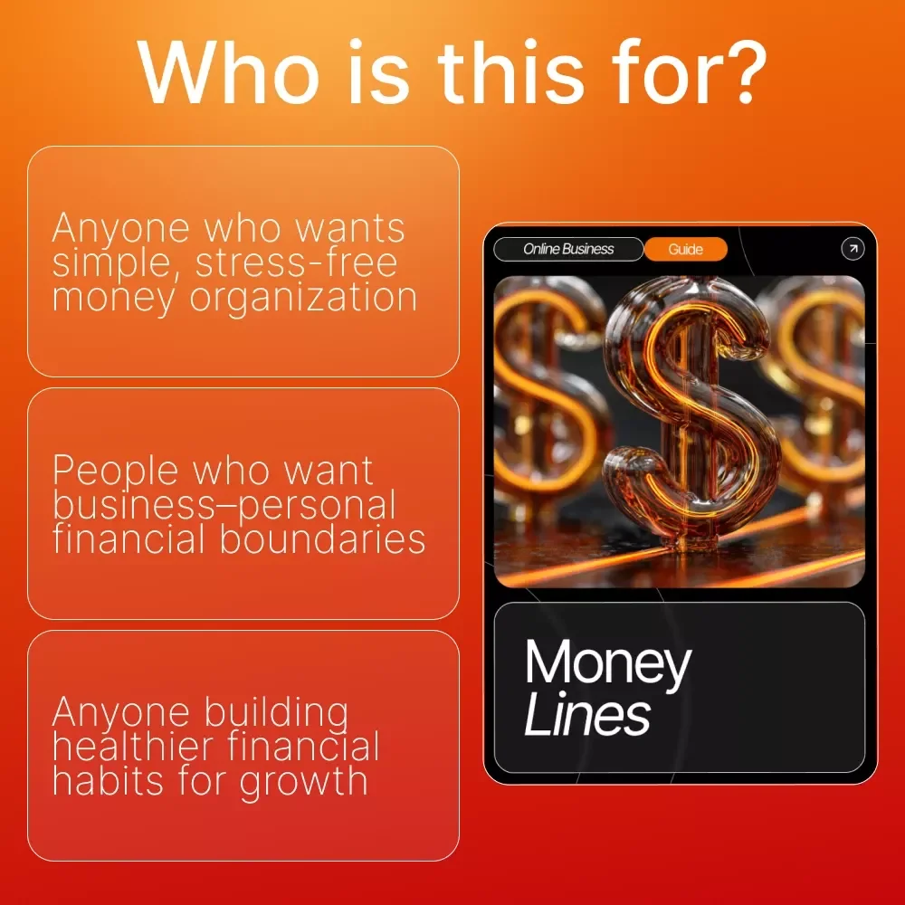Money Lines | Financial Clarity Guide for Entrepreneurs, Freelancers & Small Business Owners | Digital Download eBook for Stress-Free Money Management